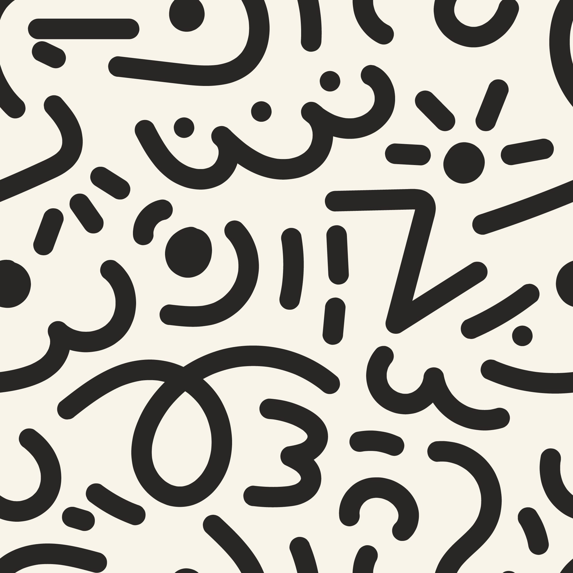 Charcoal Flow Doodle Pattern