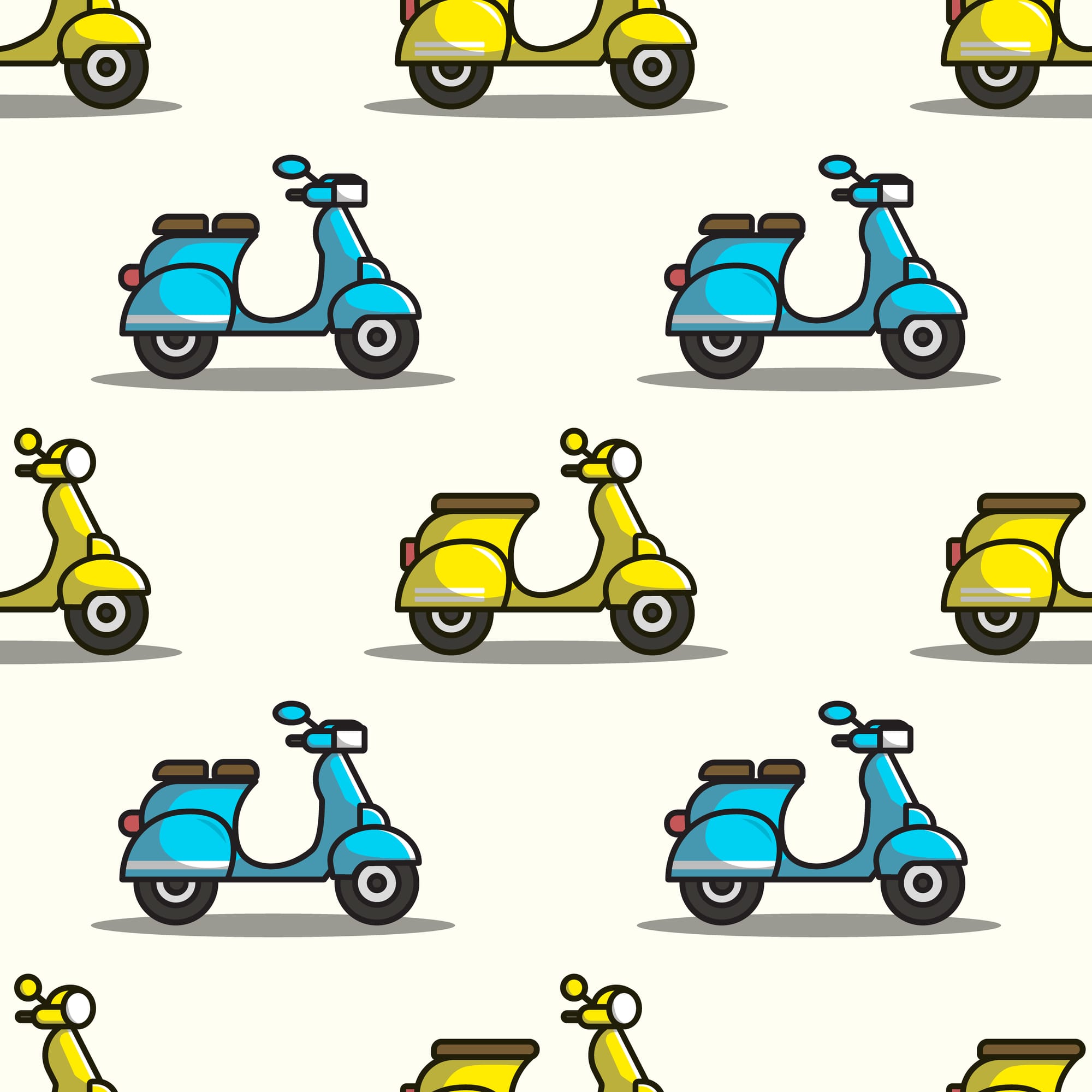 Scooter Seamless Pattern