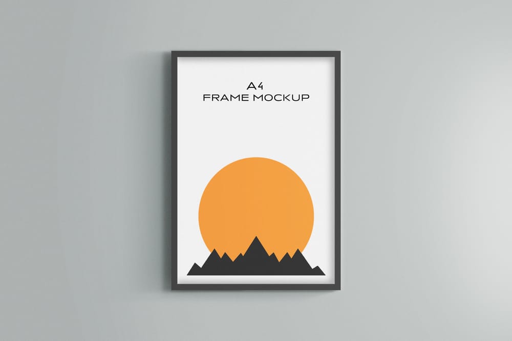 Sun Framed A4 Poster Mockup