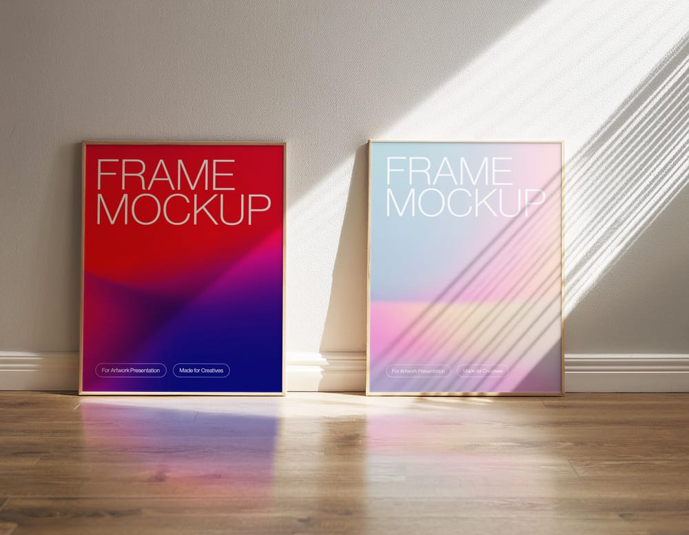 Realistic Frame Art Mockup with Shadow