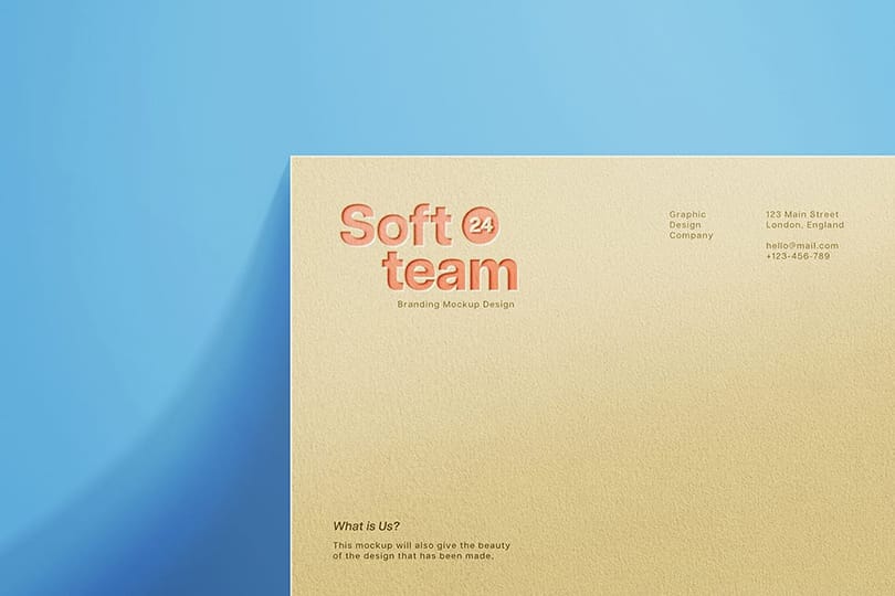 Soft Team Branding Paper Logo Mockup with Soft Color