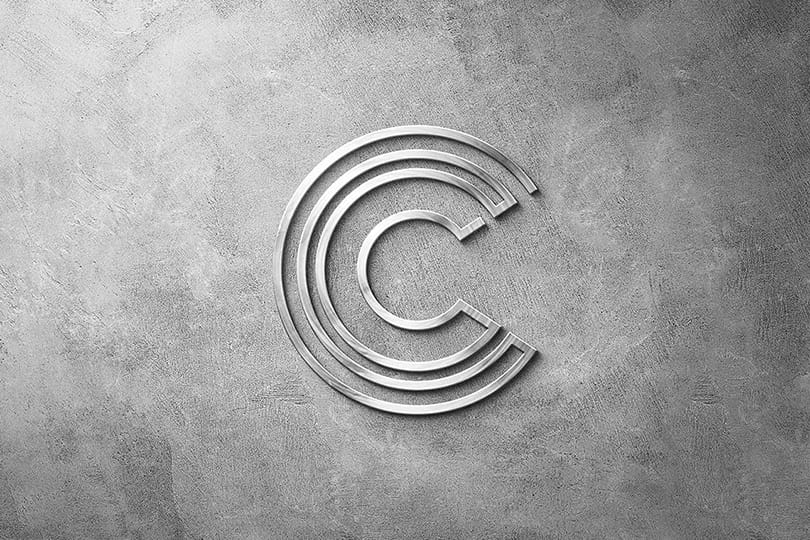 Stone C Logo Mockup on Plaster Wall