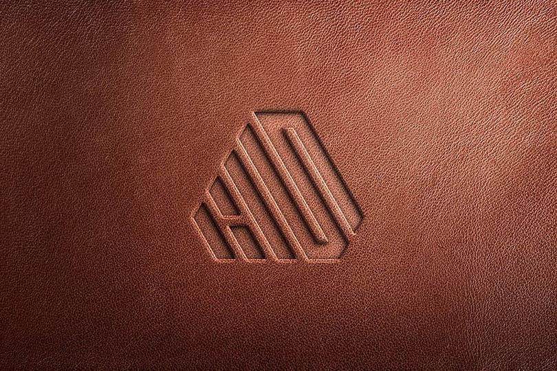 Suede Brown Branding Leather Logo Mockup