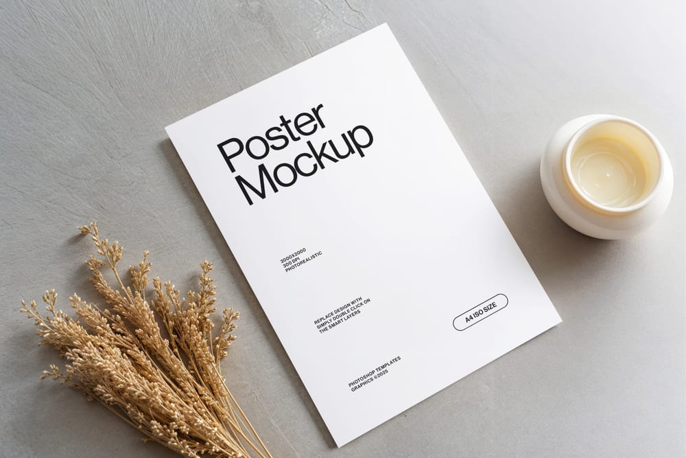Soft Touch A4 Poster Mockup