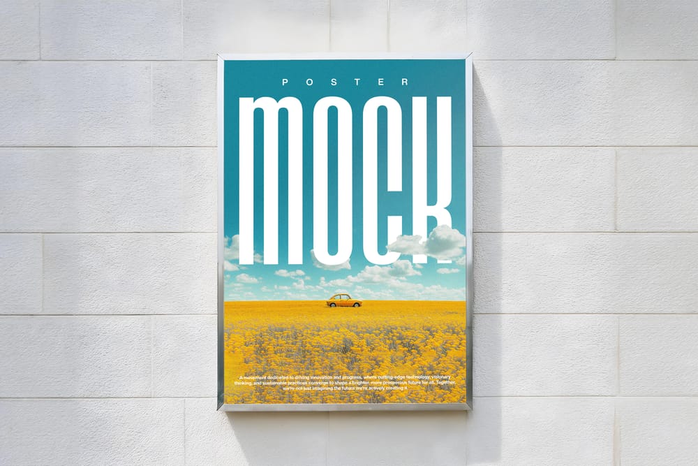 Steel Frame Street Wall Poster Mockup