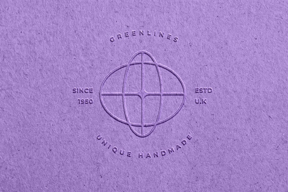 Debossed Purple Logo Mockup