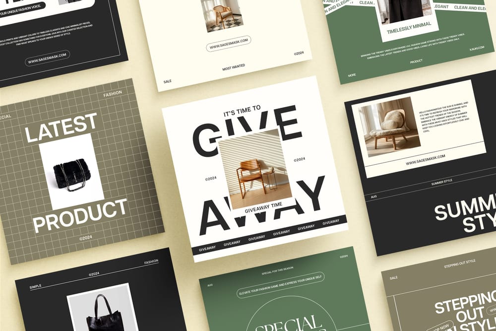 Top View Branding Instagram Post Mockup