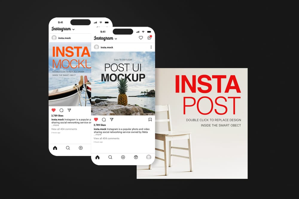 Flat Instagram Post UI Mockup