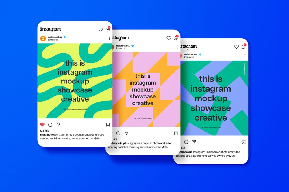Row Of Three Instagram Mockup