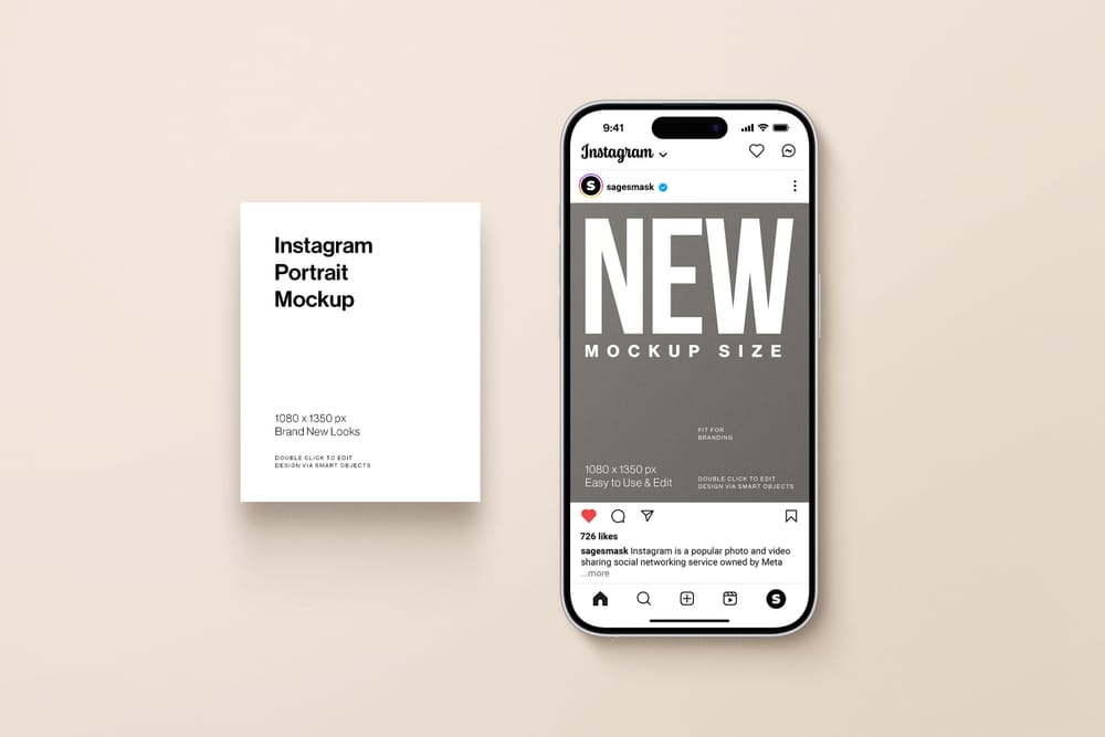 Instagram Portrait and iPhone Mockup