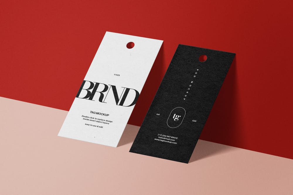 Minimalist Front and Back Tag Mockup