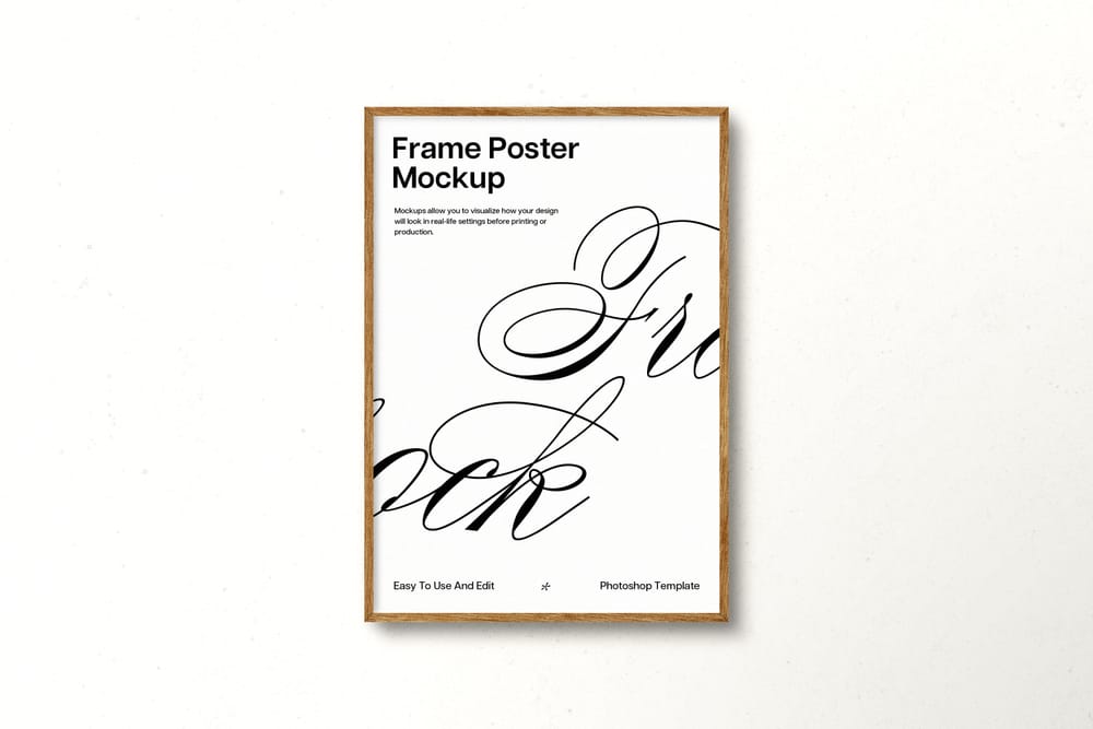 Frame Poster Mockup with Clean Background