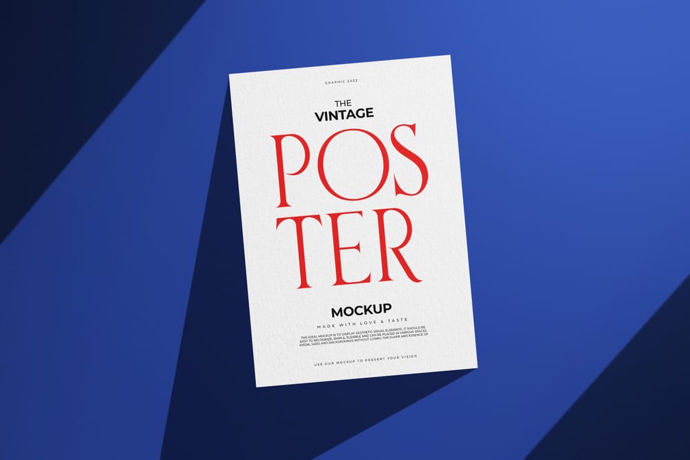 Blue The Vintage Poster Mockup