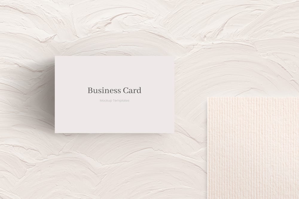 Business Card Mockup on Plaster Wall