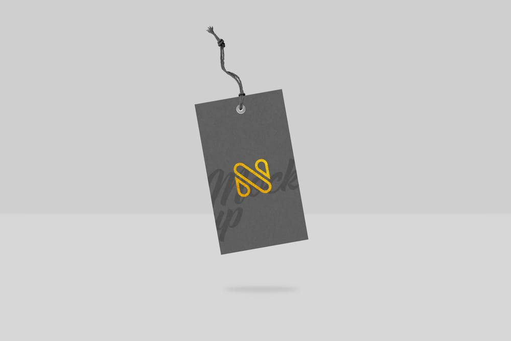 Tag Mockup on Plain Background