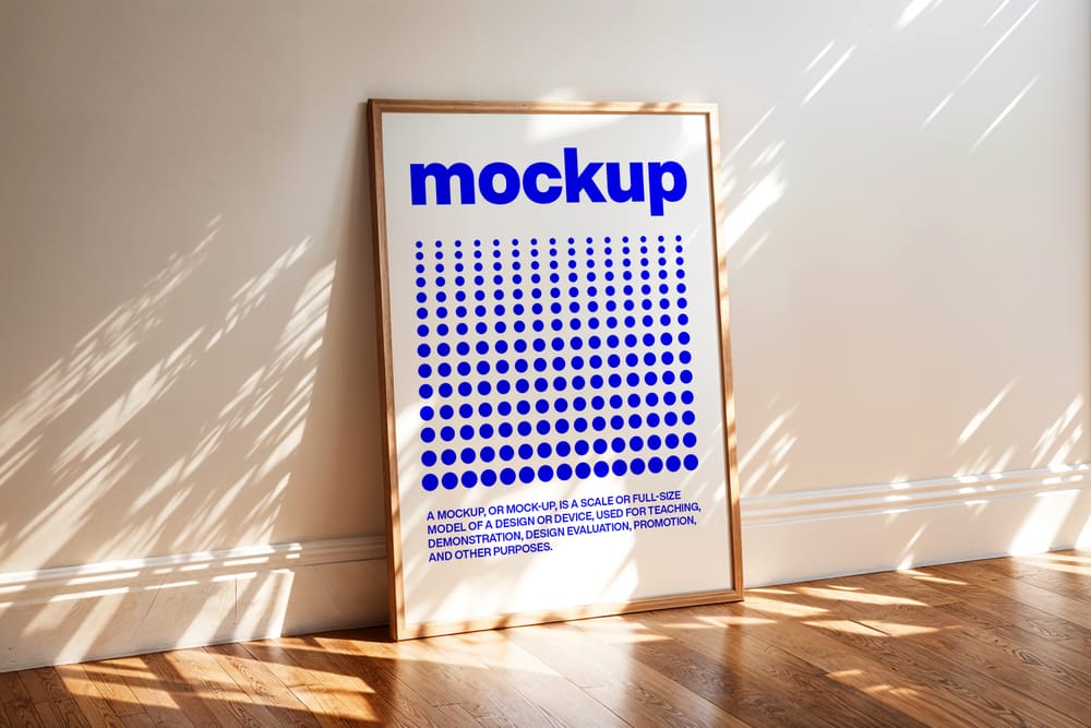 Frame Mockup on Parquet Interior