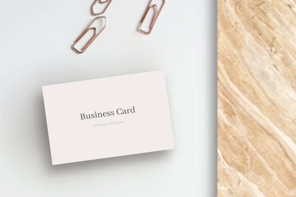 Business Card Mockup on White  Background