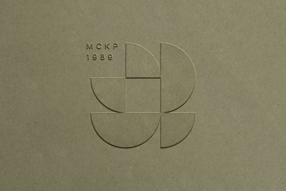 Modern Interlock Debossed Logo  Mockup