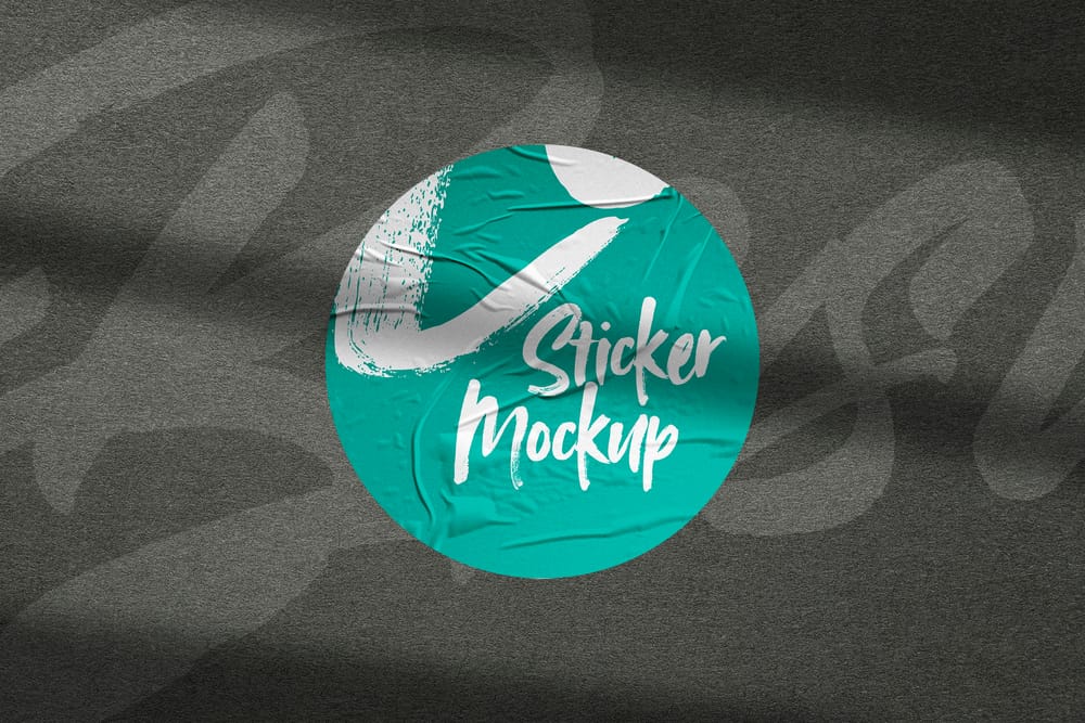 Glued Sticker Mockup