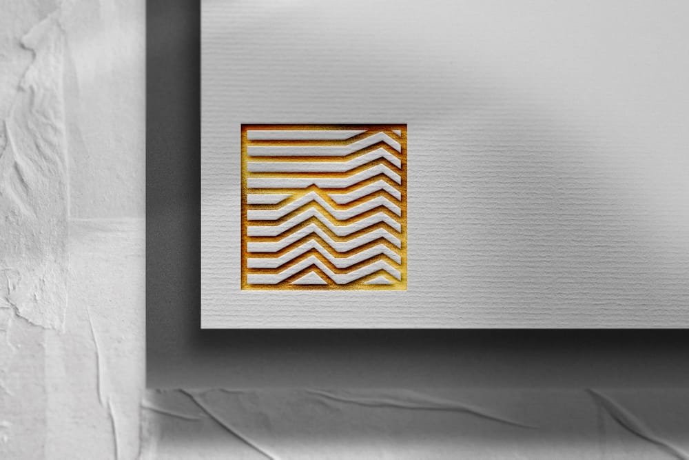 Logo Mockup on Textured Decorative Plaster Wall