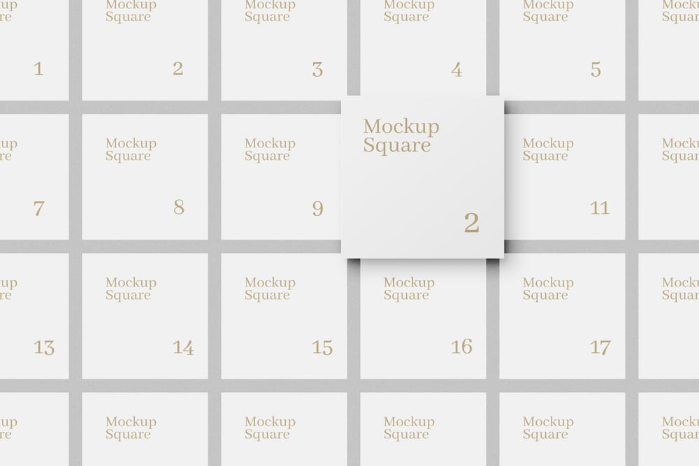 Lot Of Minimal White Square Mockup