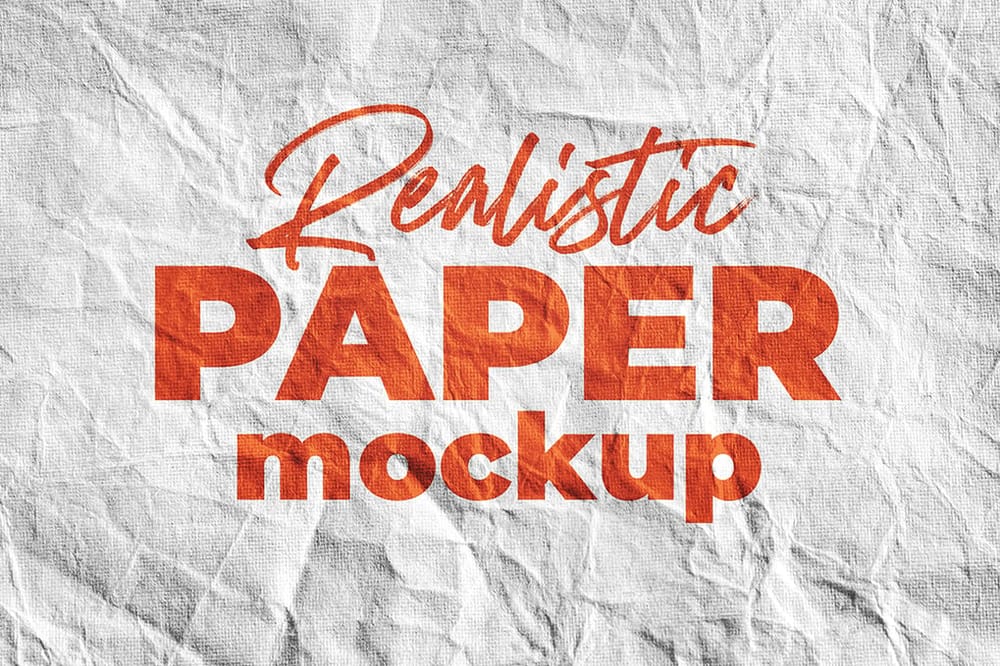 Realistic Folded Paper Logo Mockup