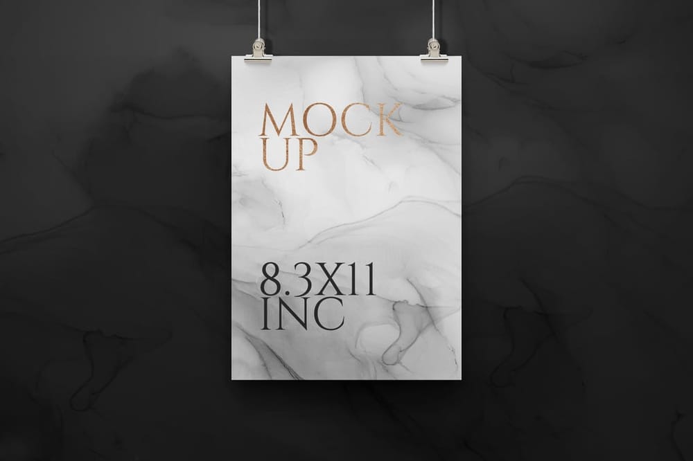 A4 Hanging Poster Mockup