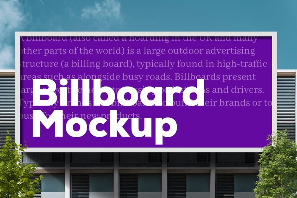 Purple Outdoor Billboard Mockup