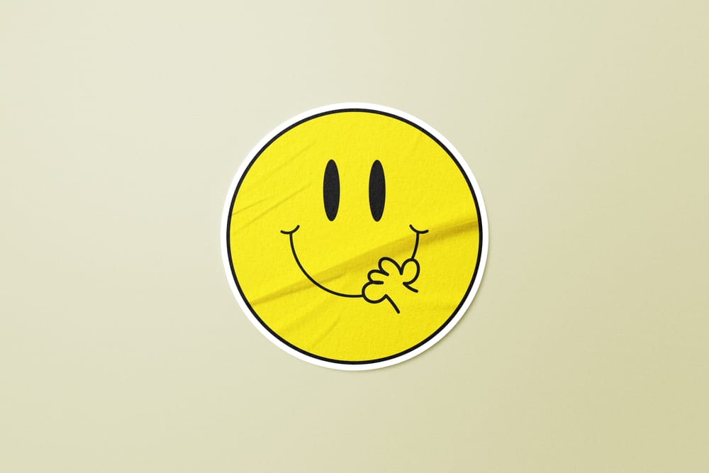 Modern Glued Sticker Mockup