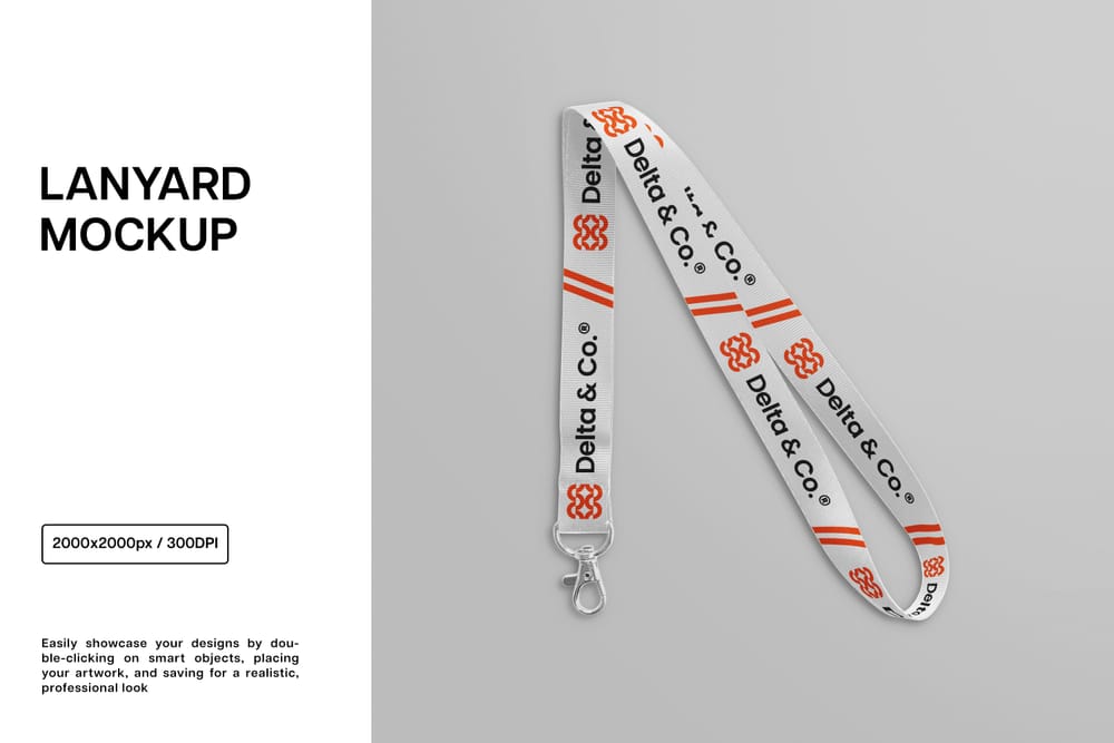 Exclusive Square Lanyard Mockup
