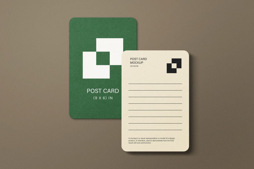 Minimal Vertical Postcard Mockup