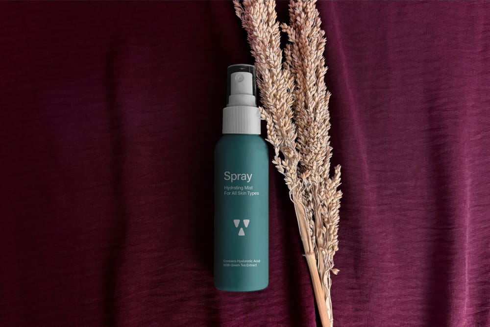 Cosmetic Bottle Mockup on Fabric