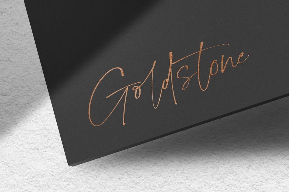 Gold Stone Logo Mockup