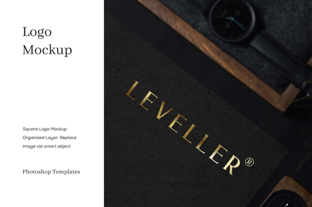 Leveller Black Logo Mockup
