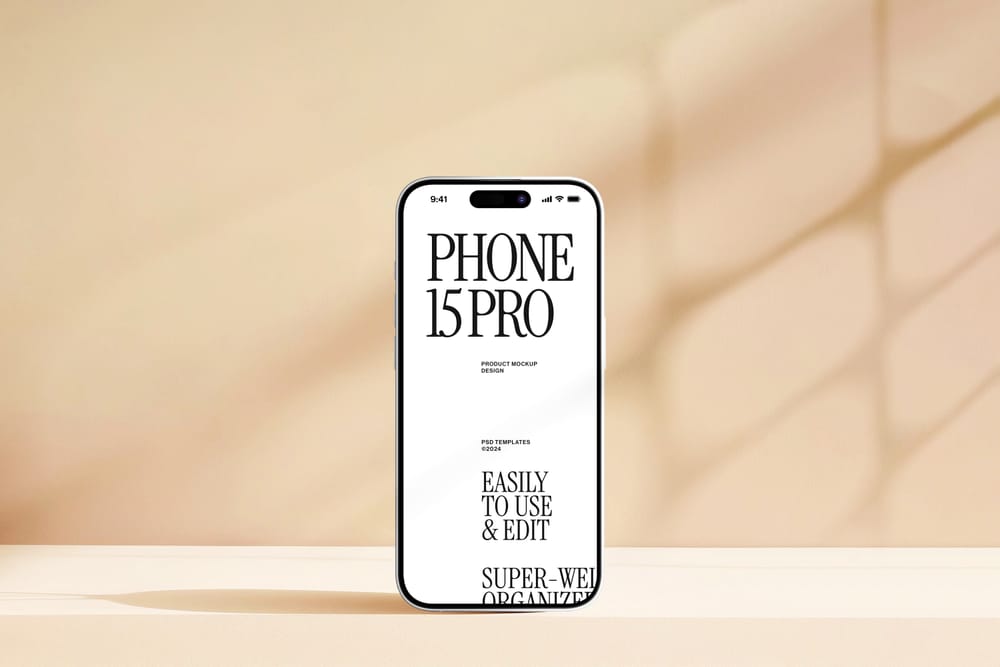 Minimal Standing iPhone Mockup