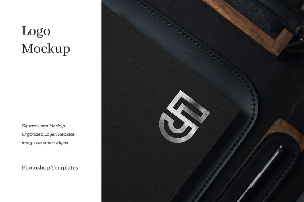 Black Square Logo Mockup