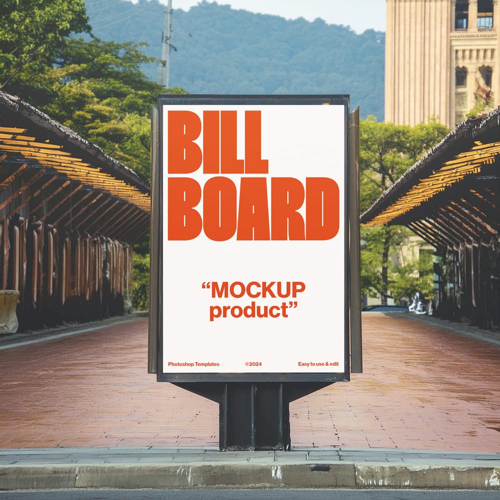 Street Billboard Display Mockup
