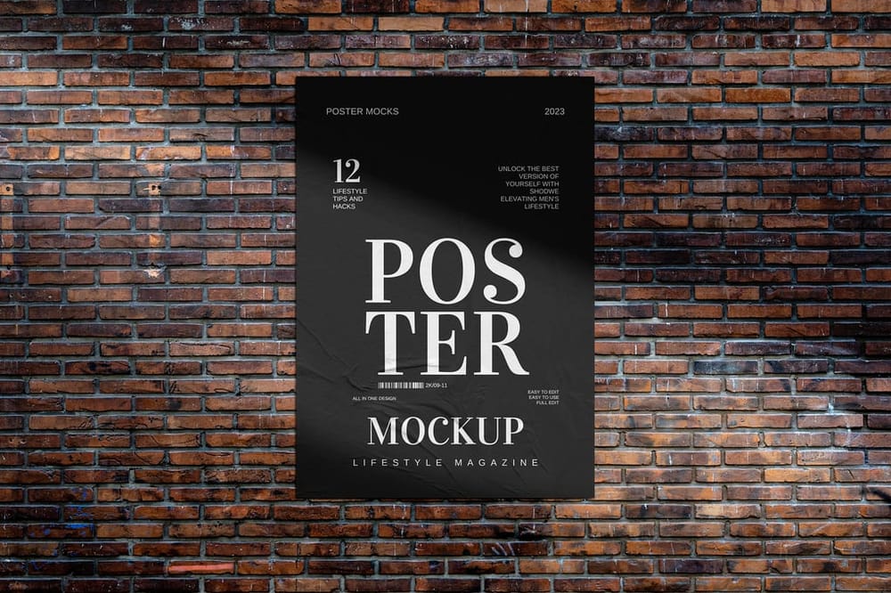 A4 Glued Poster Mockup