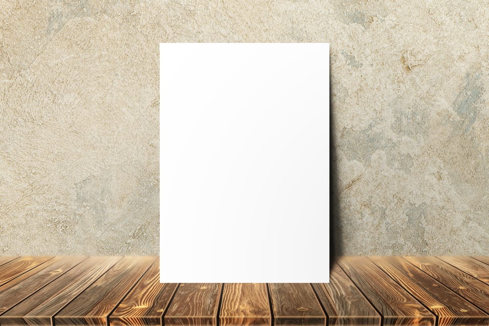 A4 Paper Mockup Lean on Wall Texture