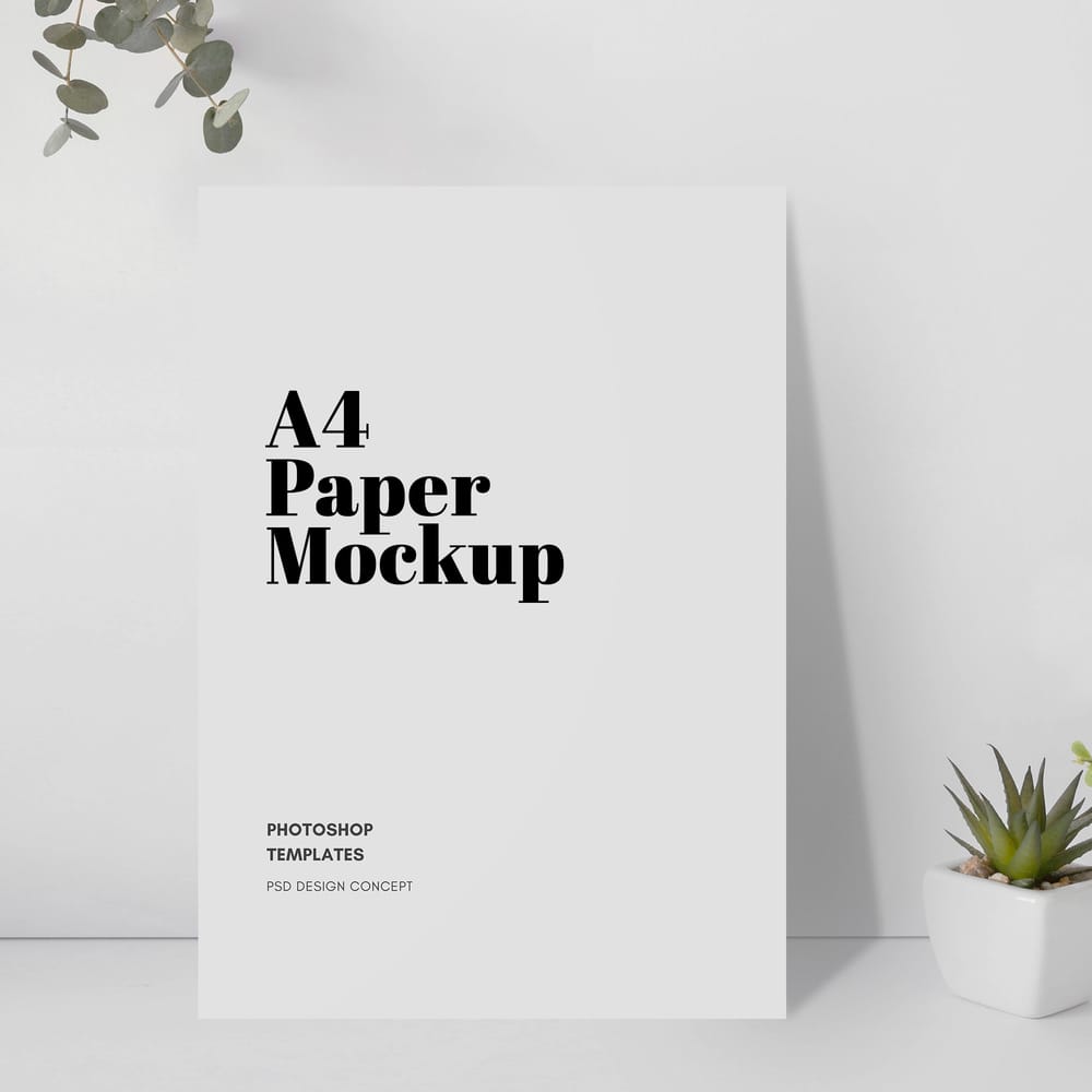 A4 White Paper Mockups