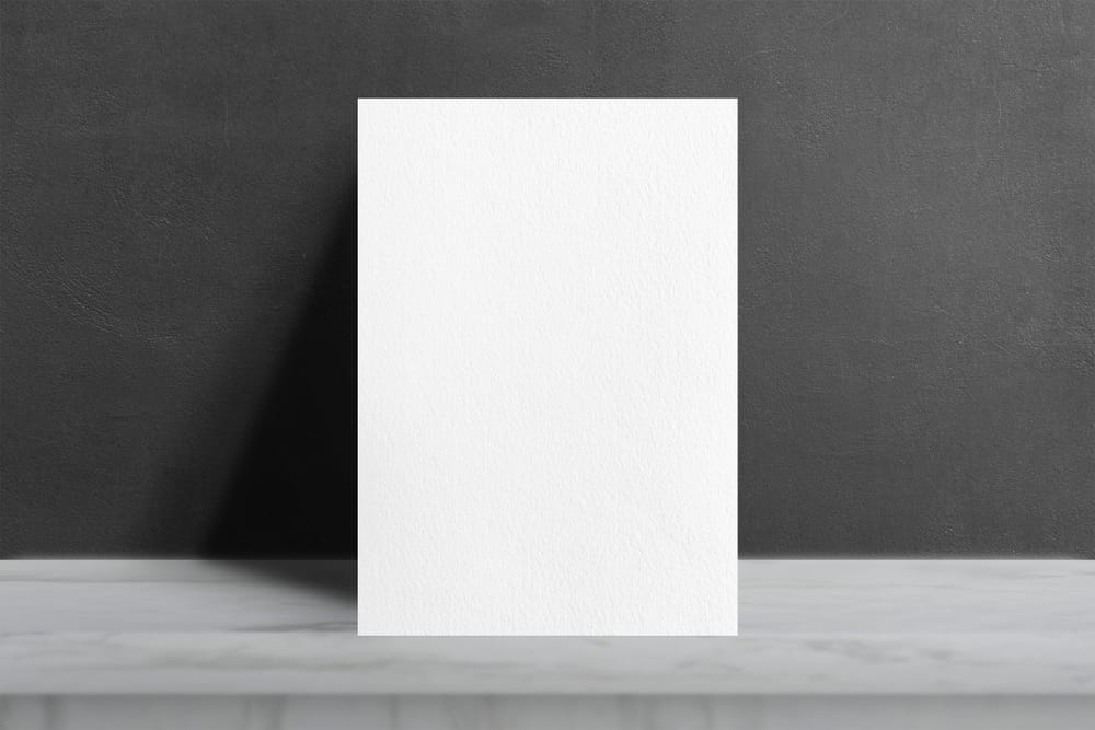 A4 Poster Mockup Stand on Wall