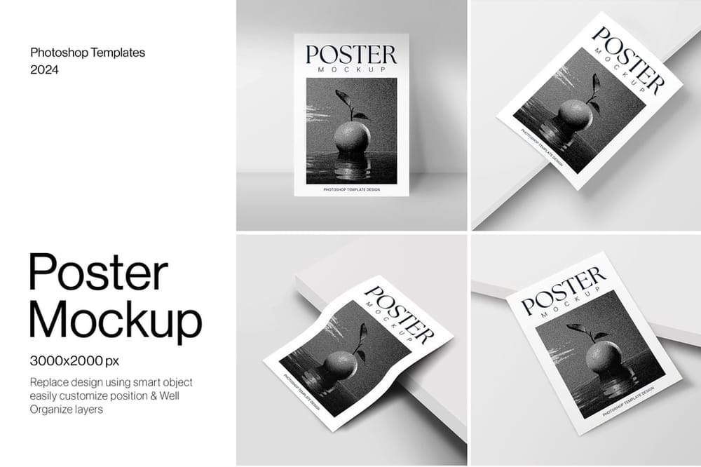 Realistic Poster Mockup for Branding Display