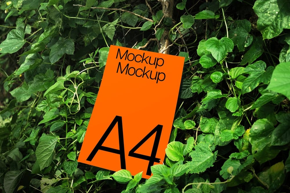 Poster Mockup with Dense Leaves