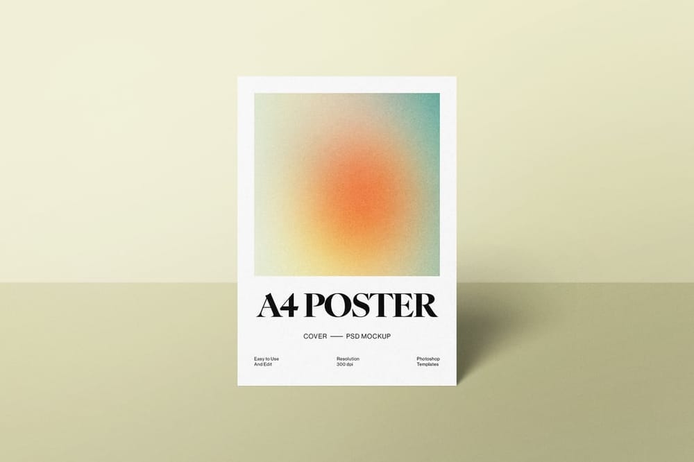 A4 Poster Mockup Gradient