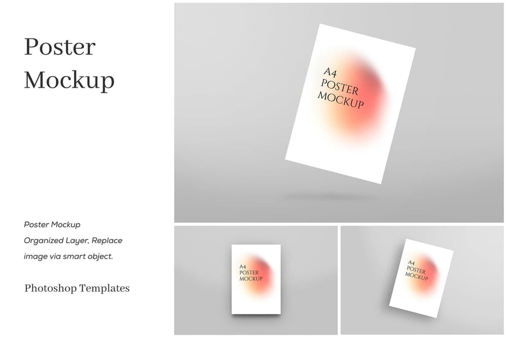 A4 Gradient Poster Mockup