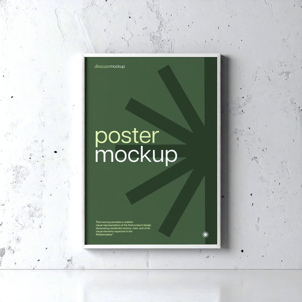 Aesthetic White Frame Poster Mockup