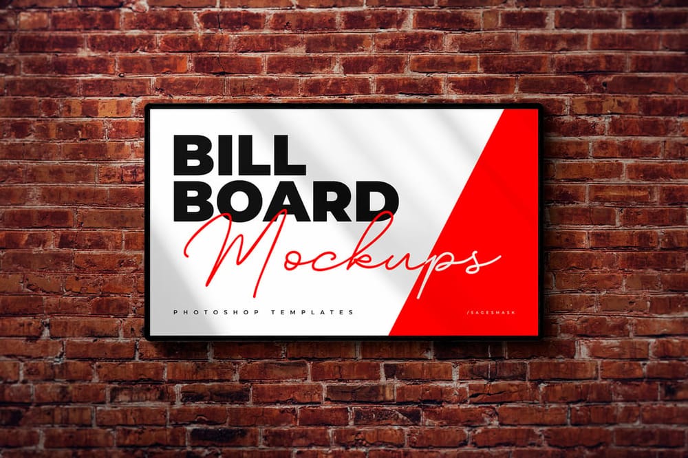Billboard Mockup on Wall Brick