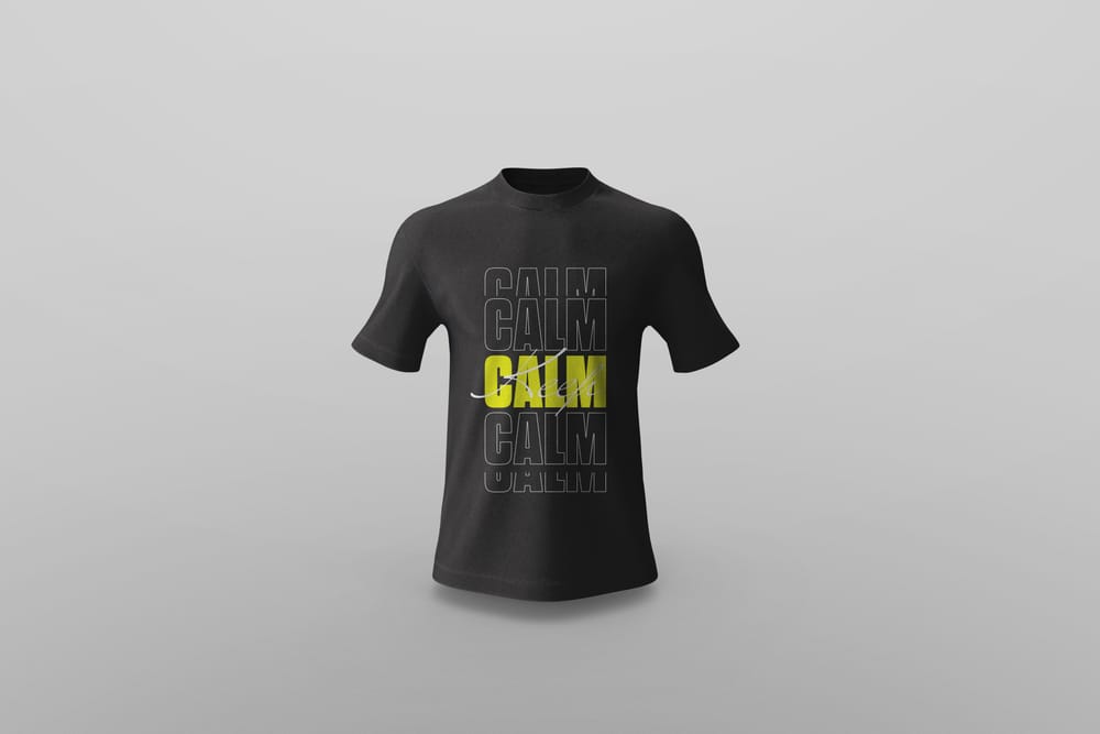 Black Crewneck T-Shirt Mockup