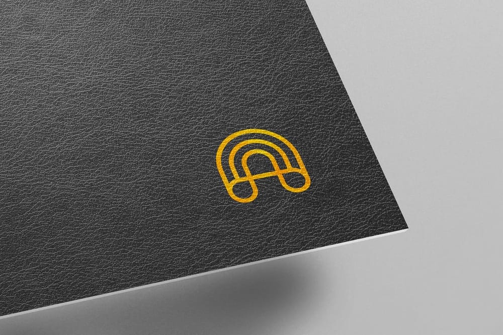 Black Leather Logo Mockup