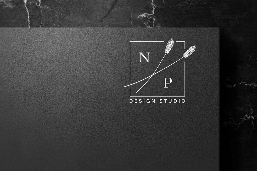 Black Logo Mockup With Marble Black Background